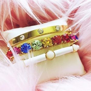 Park Lane RAINBOW CZ Impression Tennis Bracelet Pride Ltd Edition Goldtone  LGBT